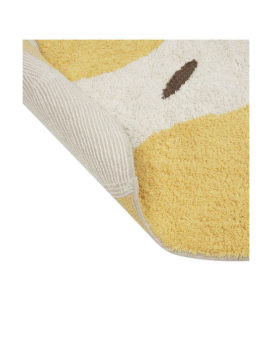 Beliani Mawand Covor Rotund Bumbac Light Beige, Yellow