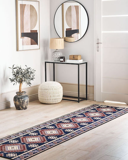 Beliani Kangal Non-slip Runner Blue 80x300cm