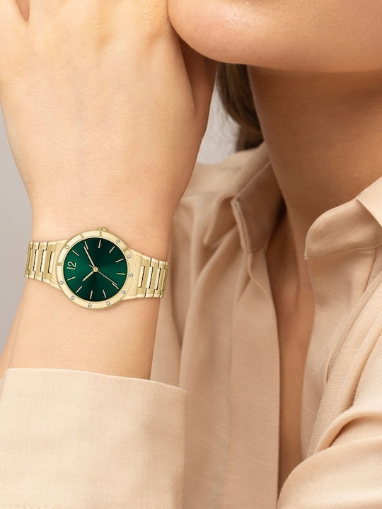 Boss Breath Women's Watch with Gold Metal Bracelet