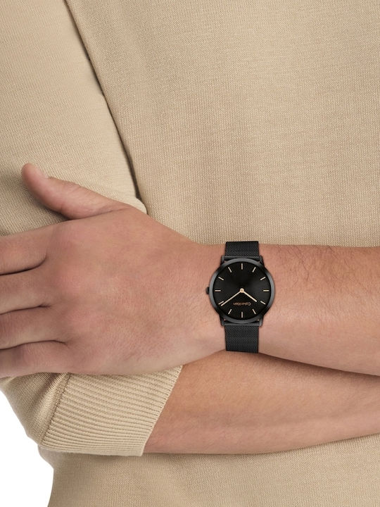 Calvin Klein Women's Watch with Black Metal Bracelet