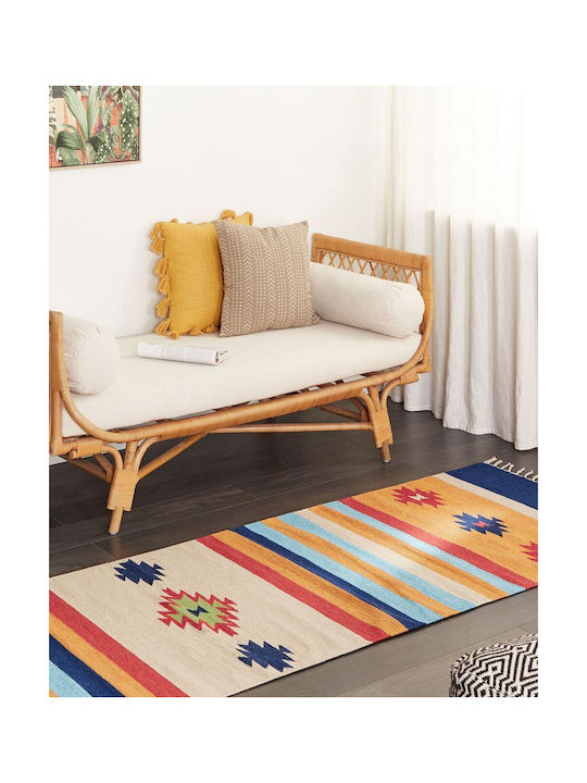 Beliani Taronik Rug Rectangular Cotton with Fringes Multicolored