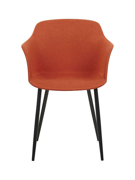 Dining Chair Set 2 Fabric Orange Elim