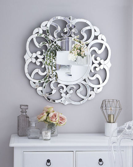 70 cm Silber Wandspiegel Mornaix