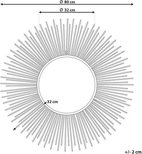 Oglindă de Perete Aurie 80 cm Cilly Oglindă de Perete Aurie 80 cm Cilly