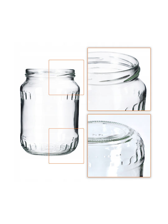 Kadax Set 48Stück Gläser Allgemeine Verwendung mit Deckel Glas Transparent 720ml