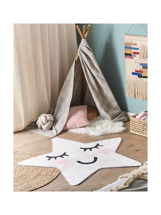 Children's Star-shaped Rug 120 X 120 Cm White Sirius