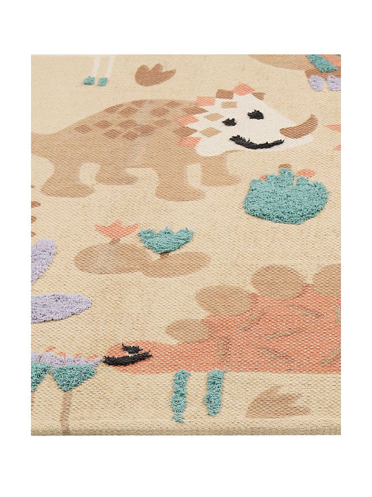 Children's Cotton Rug Animal Pattern 80 X 150 Cm Multicolored Stabat