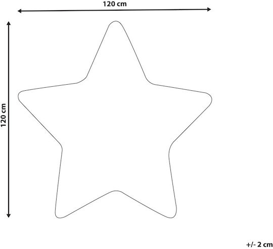 Children's Star-shaped Rug 120 X 120 Cm White Sirius