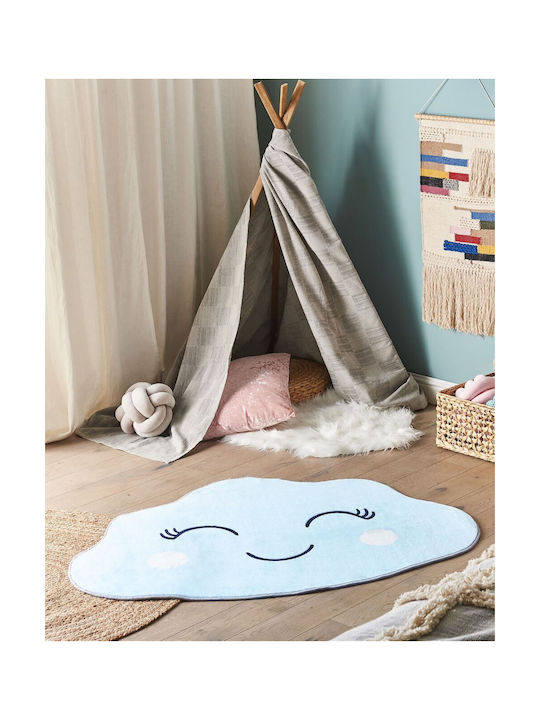 Children's Cloud-shaped Rug 90 X 120 Cm Blue Cumulus