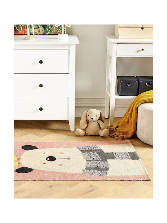 Cotton Children's Rug Bear Motif 80 X 150 Cm Multicolored Tapak