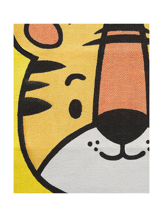Children's Cotton Rug Tiger Motif 60 X 90 Cm Yellow Ranchi