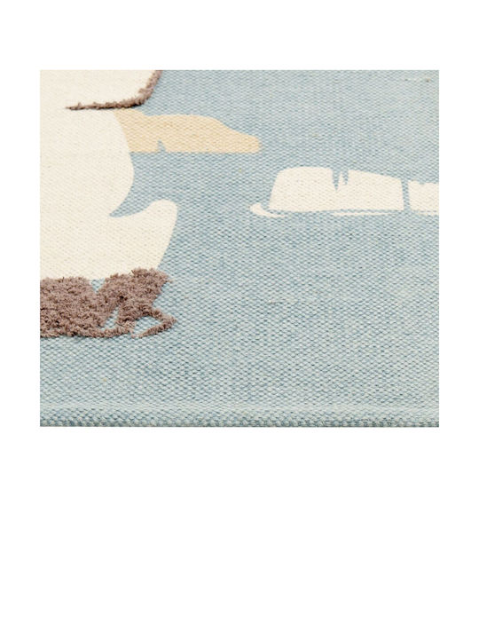 Cotton Children's Rug Polar Bear Motif 80 X 150 Cm Multicolored Barus