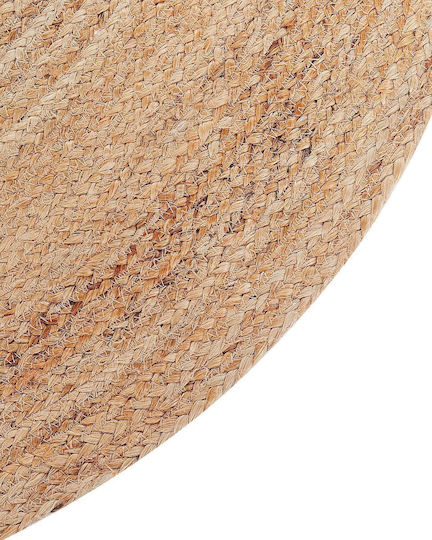 Round Children's Rug Made of Jute Bear Diameter 120 Cm Beige Kosalar