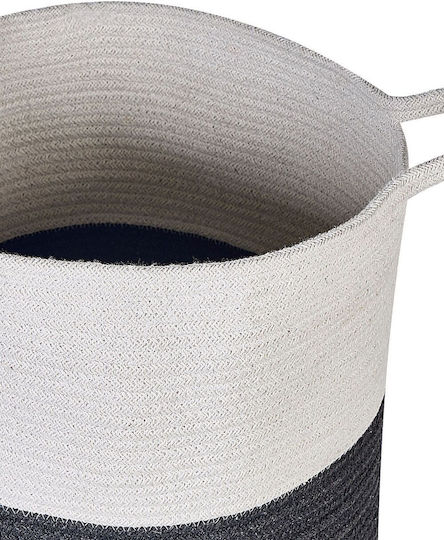 Set aus 2 weißen Baumwollkörben Schwarz Pazha