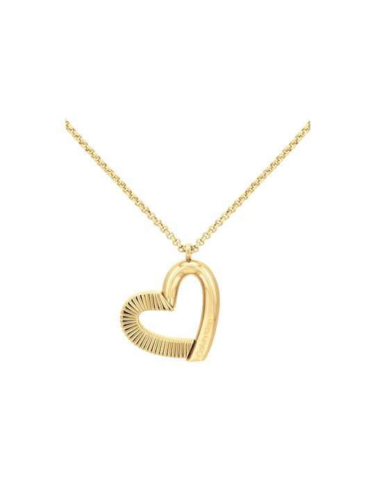 Calvin Klein Necklace with design Heart from Gold-plated Steel