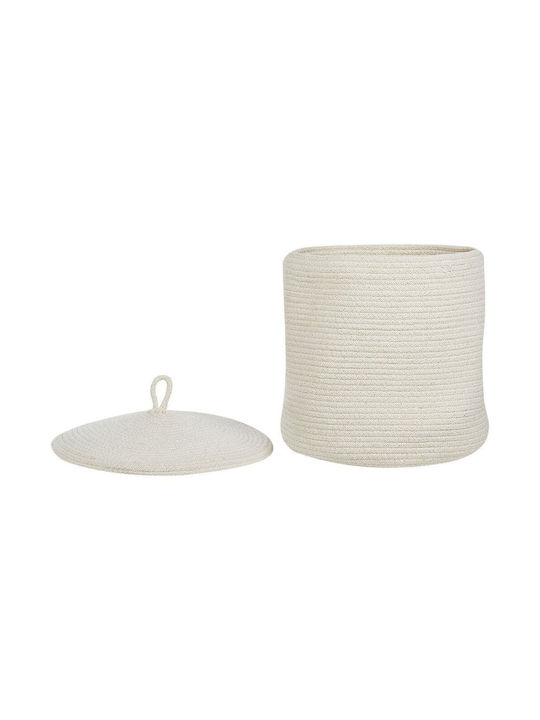 Set 2 Cotton Baskets Lids Broken White Silopi