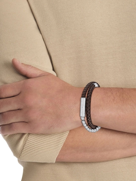 Calvin Klein Men's Leather Bracelet 19.5cm