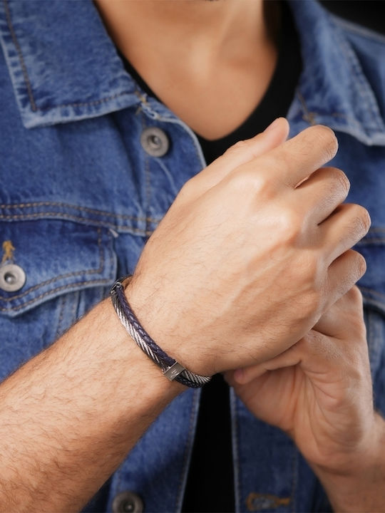 Police Herren Leder Armband 20cm