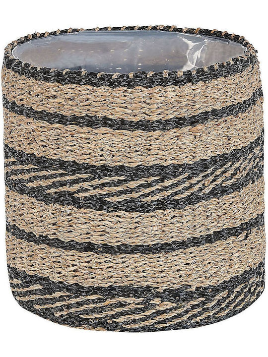 Set 3 Natural Seagrass Flower Baskets Black Rasbora