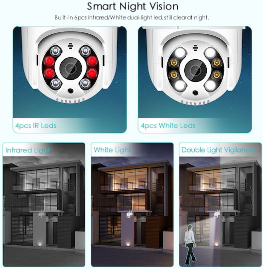 CAM.N8.8MP.WKSHP2 IP Cameră de Supraveghere Wi-Fi 4K Rezistentă la apă cu Difuzor