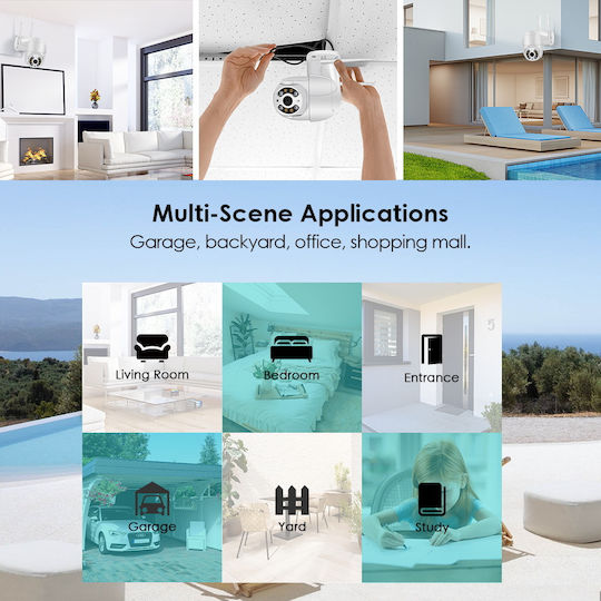 CAM.N8.8MP.WKSHP2 IP Cameră de Supraveghere Wi-Fi 4K Rezistentă la apă cu Difuzor