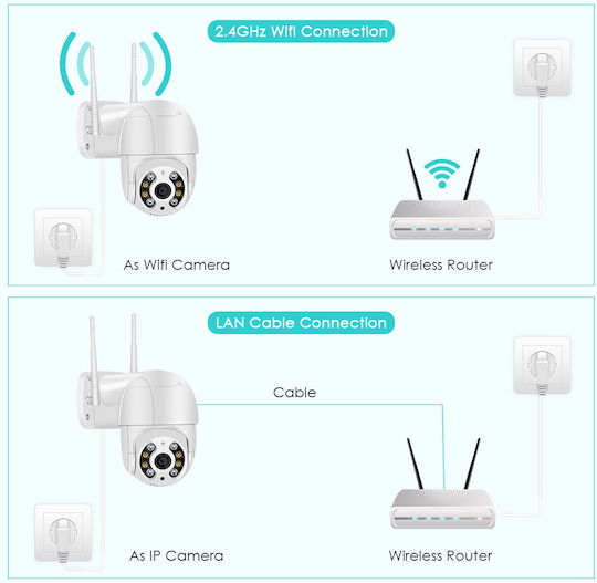 CAM.N8.8MP.WKSHP2 IP Cameră de Supraveghere Wi-Fi 4K Rezistentă la apă cu Difuzor