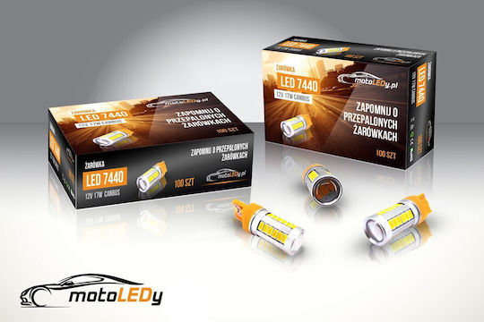 Led 7440 W21w 12v 17w Canbus Orange