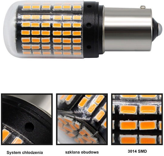 LED-Glühbirnen 2x PY21W BAU15S 12-24V Canbus Orange Premium