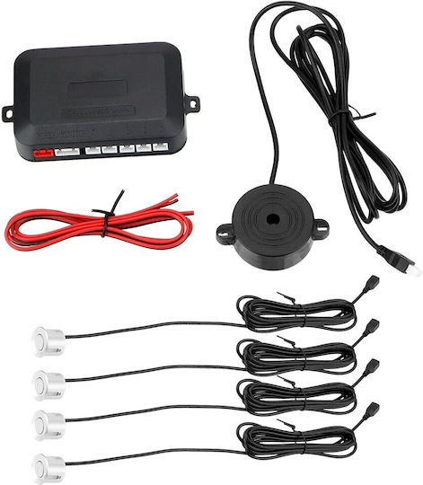 4 Parking Sensors Buzzer Control Unit Set White