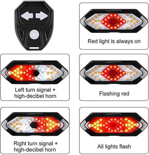 Bicycle Lamp Red Light Usb Remote Control