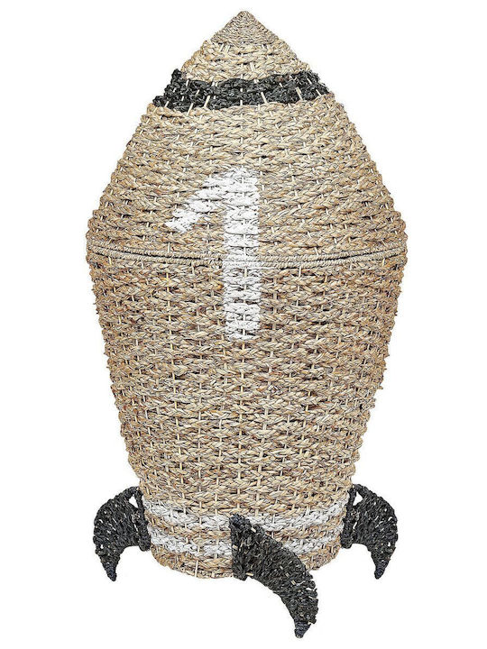 Beliani Decorative Basket Wicker with Lid Beige