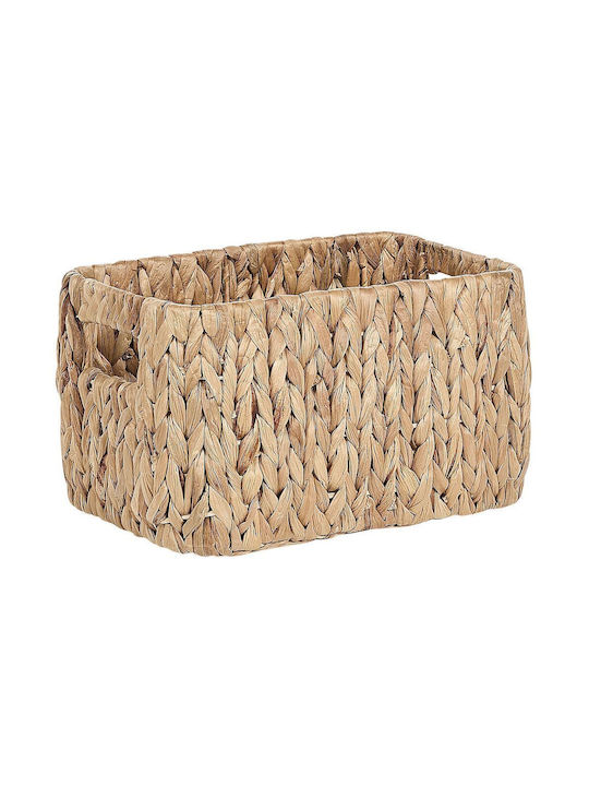 Beliani Set of Decorative Baskets Straw with Handles Beige 3pcs