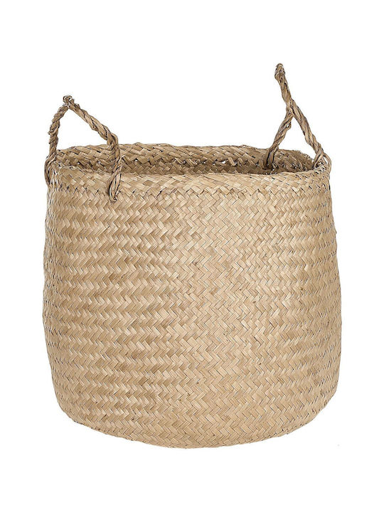 Beliani Set dekorative Körbe mit Griffen Beige 2Stück