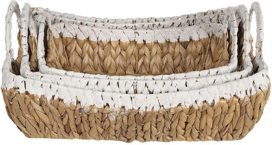 Beliani Set of Decorative Baskets Wicker 3 Pieces