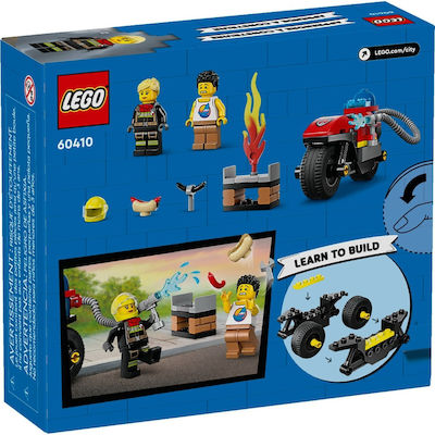 Lego -Stadt Fire Rescue Motorcycle für 4+ Jahre