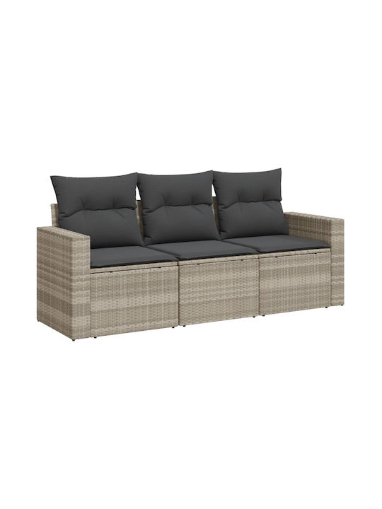 vidaXL Tree-Seater Outdoor Sofa Rattan with Cushions 55x55x69cm