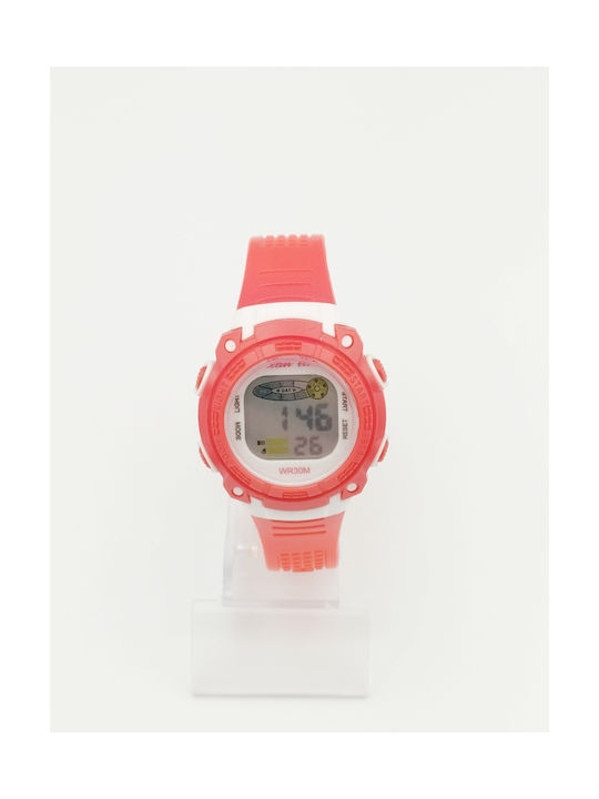 Kids Digital Watch with Rubber/Plastic Strap Red