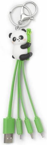 Legami Milano Link Up Keychain Cablu USB la Lightning / Type-C / micro USB cu mai multe porturi 1.8A Negru 0.08m (UCC0004)