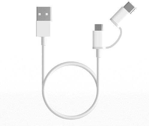 Xiaomi Cable Usb Typea Male To Usb Microb & Typec Male Regular USB to Type-C / micro USB Cable 2A Λευκό 1m SJV4082TY