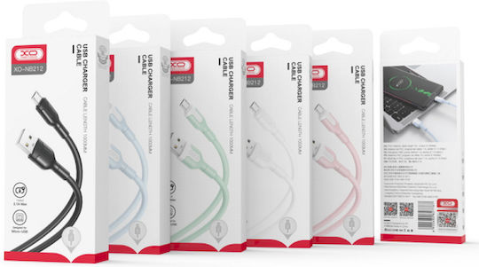 XO NB173 Braided USB to Lightning / Type-C / micro USB Cable 2.4A Μαύρο 1.2m