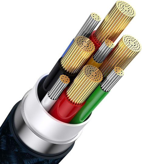 Baseus Flash Series II Braided USB to Type-C / micro USB / Lightning Cable Μπλε 1.2m (CASS030103)