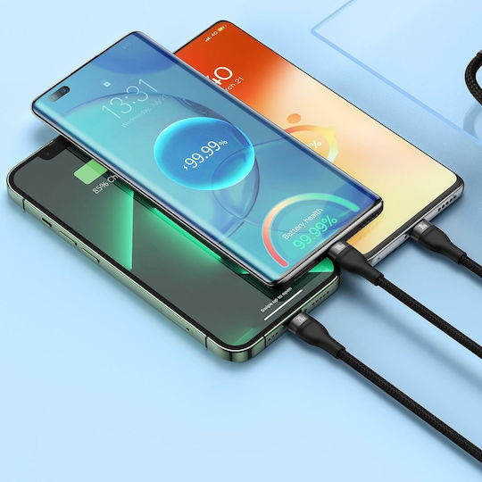 Baseus Flash Series II Braided USB to Lightning / Type-C / micro USB Cable Μαύρο 1.5m (CASS030201)