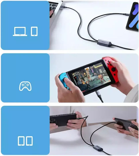 Joyroom SA21-1T2 Braided USB to Type-C Cable Μαύρο 1.5m