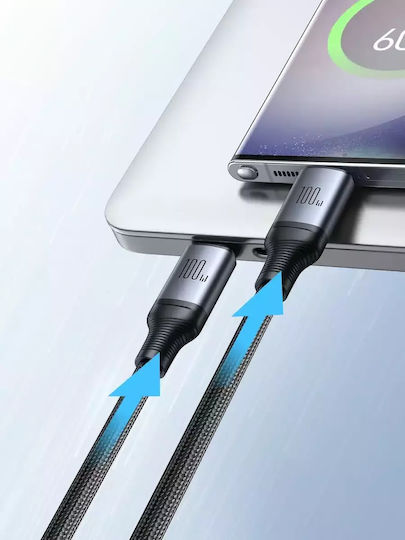 Joyroom SA21-1T2 Braided USB to Type-C Cable Μαύρο 1.5m