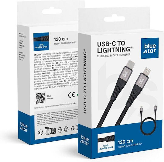 Blue Star Regular la Cablu Lightning 27W Negru 1.2m (594892)