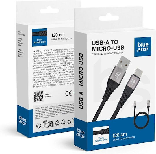 Blue Star 1.2m Regular USB 2.0 to micro USB Cable (594887)