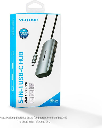 Vention Hub 3 Porturi USB 3.0 Cu Conectare USB-C Argintiu