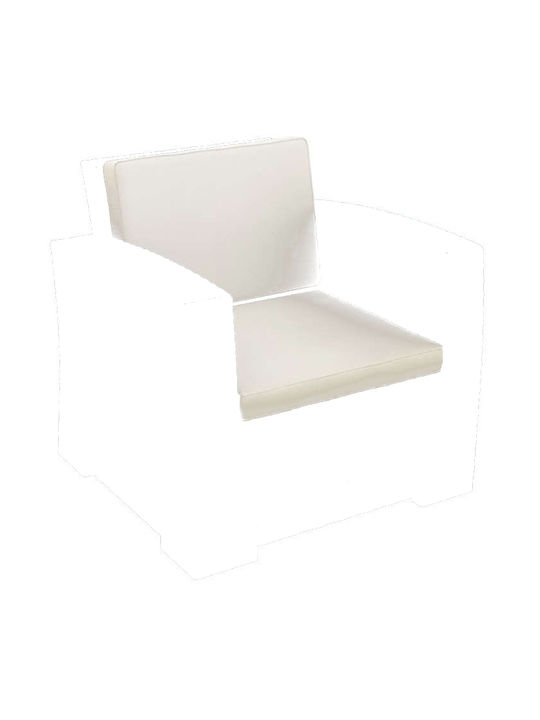 Zita Plus Garden Chair Cushion with Backrest Monaco White 58x58cm