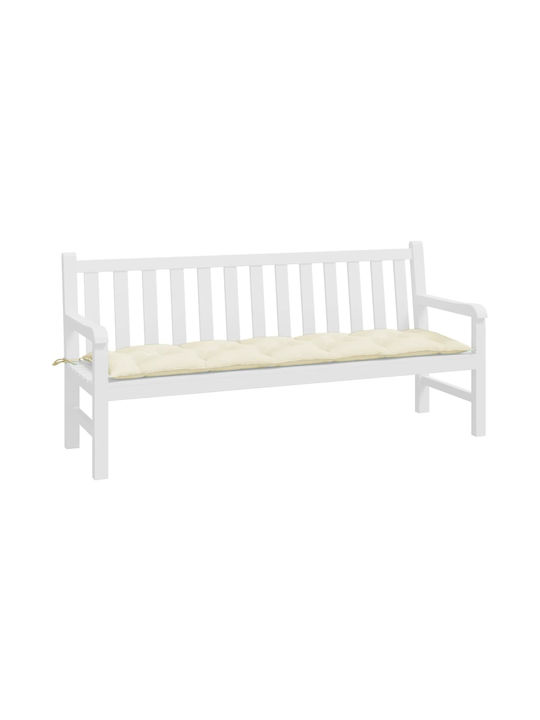 vidaXL Wasserdichtes Gartenstuhlkissen für Sitzbank Cremé 180x50cm