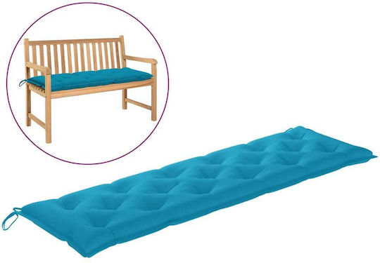 vidaXL Водоустойчива Възглавница за Пейка за Градина Светлосиня 50x180см